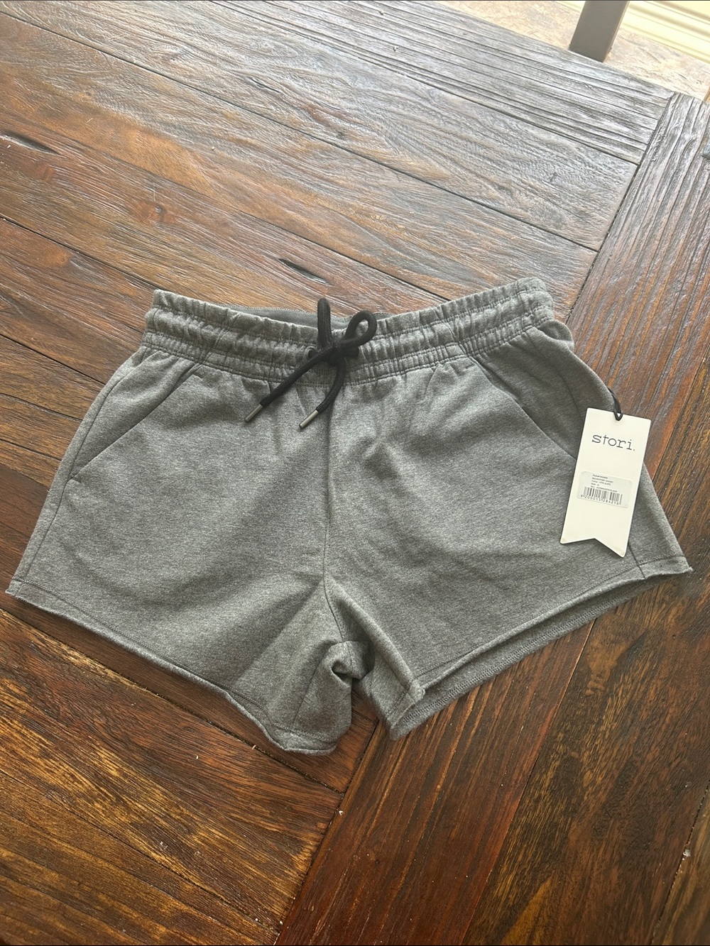 Stori Women's Gray Athletic Drawstring Shorts